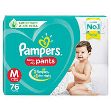 Pampers Baby Dry Pants Diaper (M) - Pack of 76